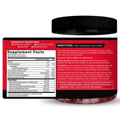 Force Factor LeanFire Thermo Gummies with B12 Vitamins, Caffeine, & Green Coffee Bean