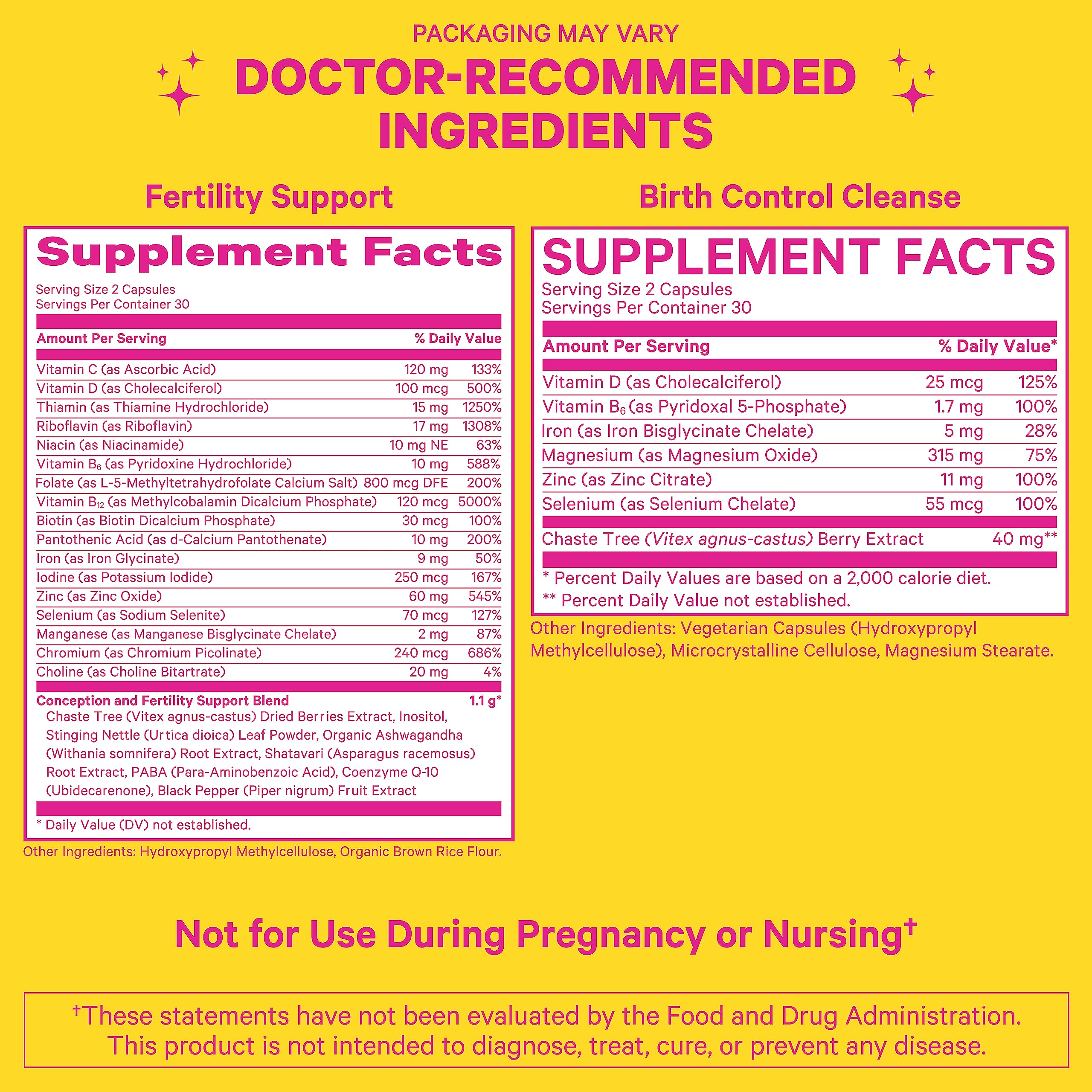 Pink Stork Fertility Supplement for Women + Birth Control Cleanse, Hormone Balance for Women, Vitex Pink Stork