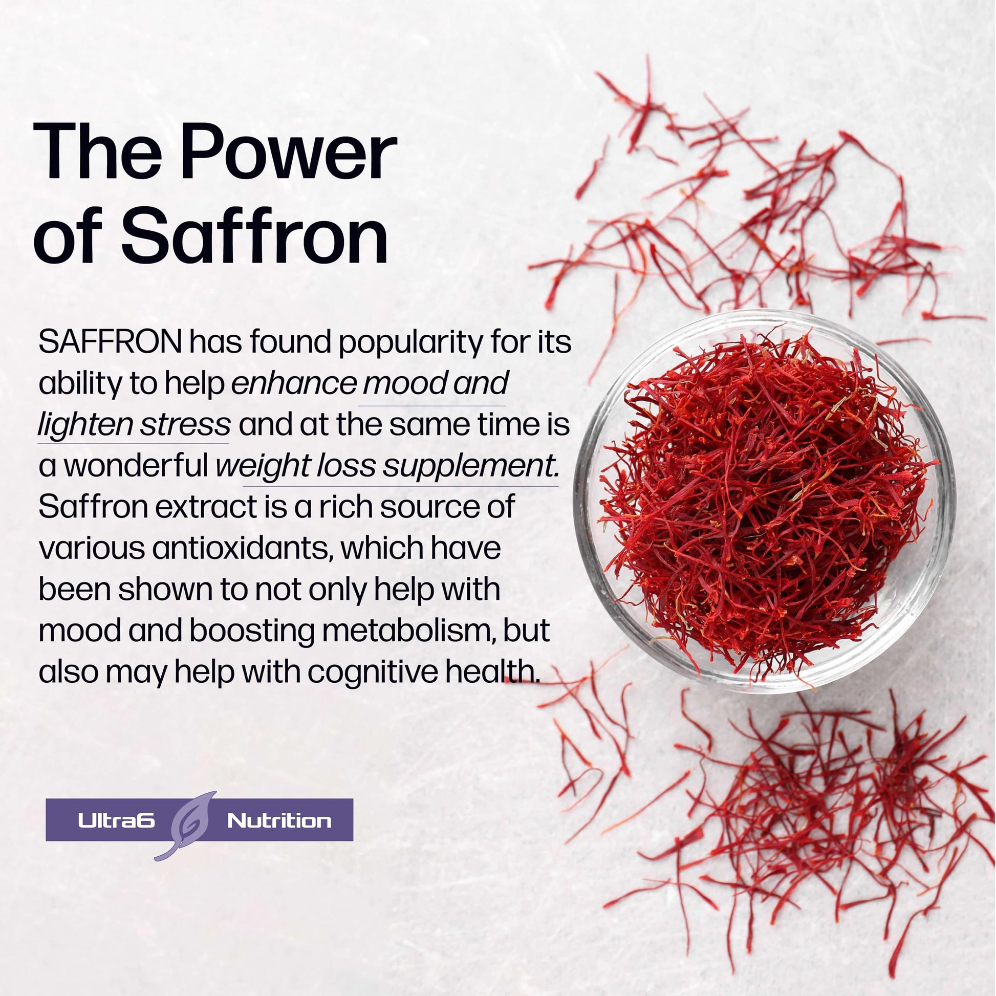 Pure Saffron Extract - Appetite Suppressant for Weight Loss Women & Men - Natural Hunger Ultra6 Nutrition