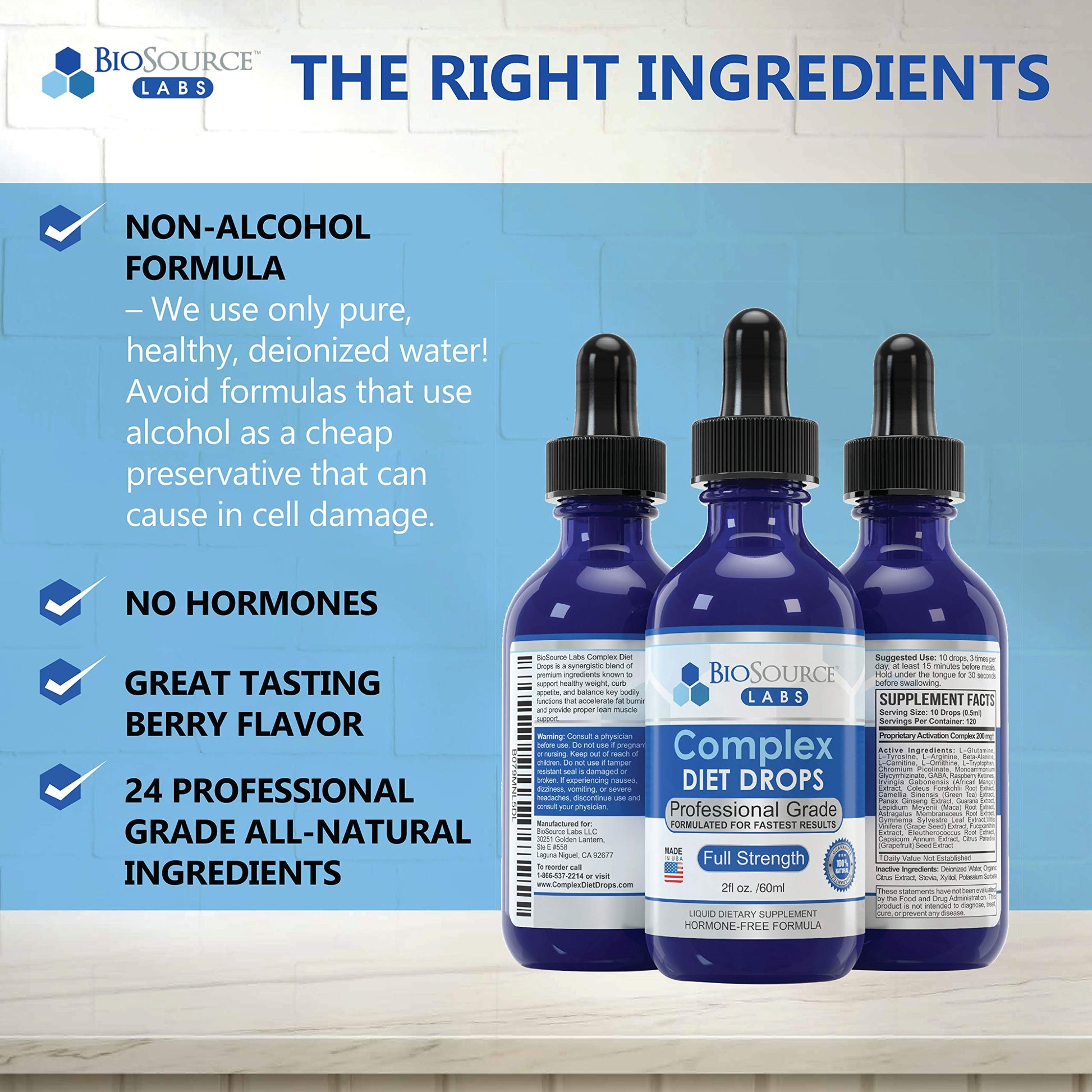 BioSource Labs Complex Diet Drops – Best Natural Weight Management Drops for Men and Women BioSource Labs