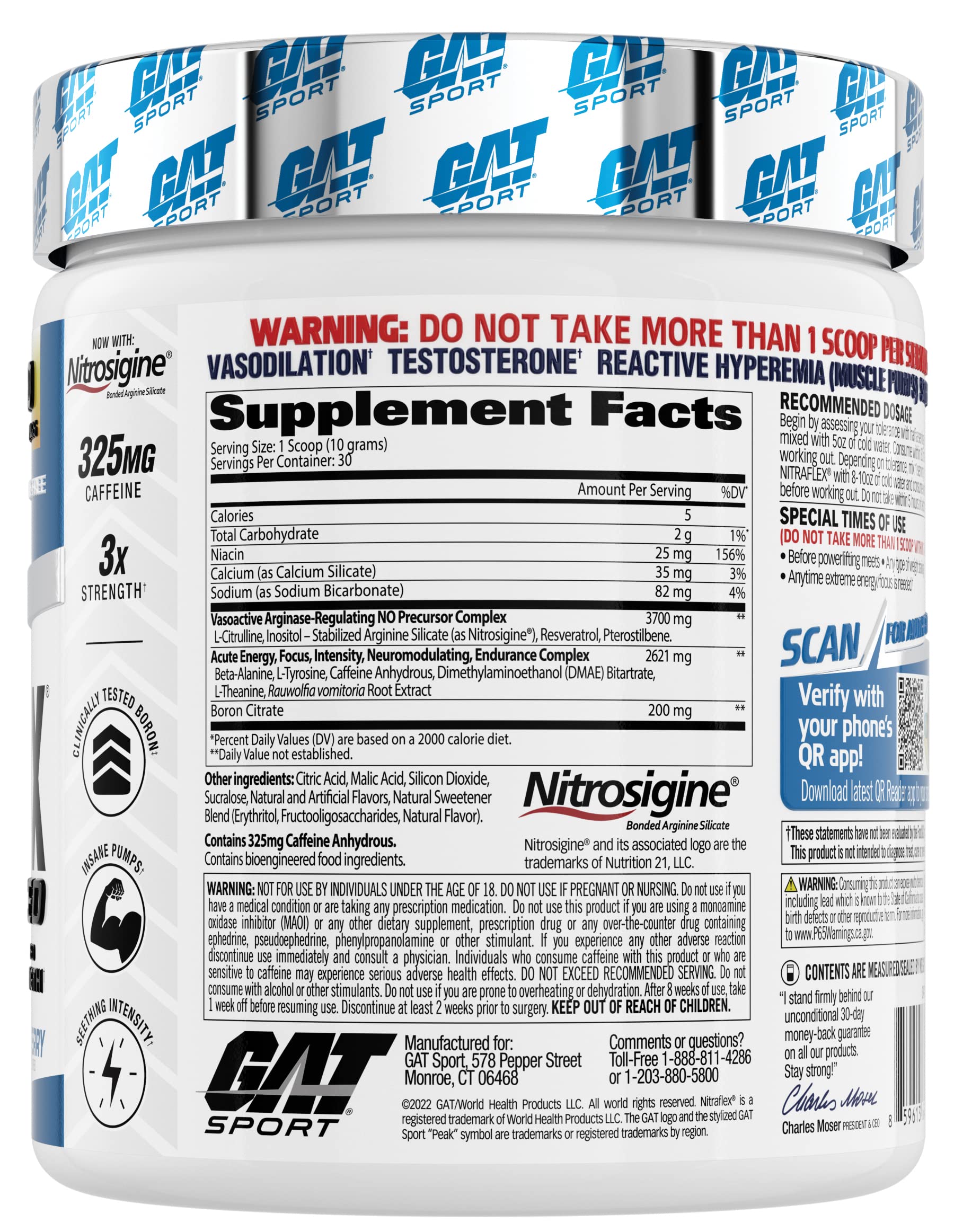 GAT SPORT Nitraflex Advanced Pre-Workout Powder, Increases Blood Flow GAT SPORT
