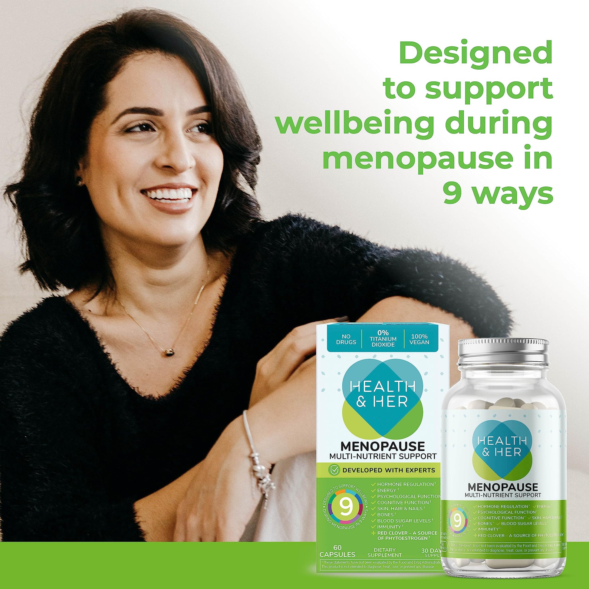 Health & Her Menopause Supplements For Women, Multi-Nutrient, Menopause Support Health and Her