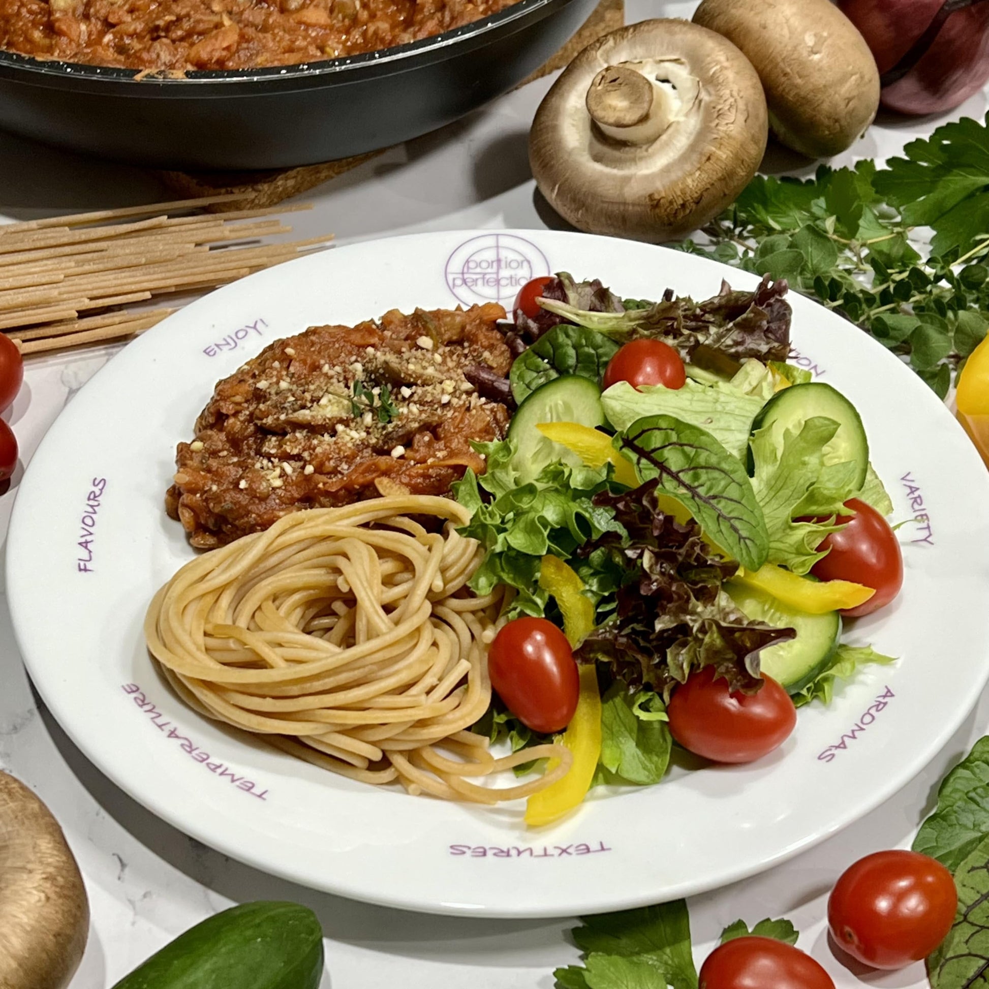 Portion Perfection Melamine 2 Pack 10” Portion Plates for Adults with Low Calorie Meal Plan Portion Perfection