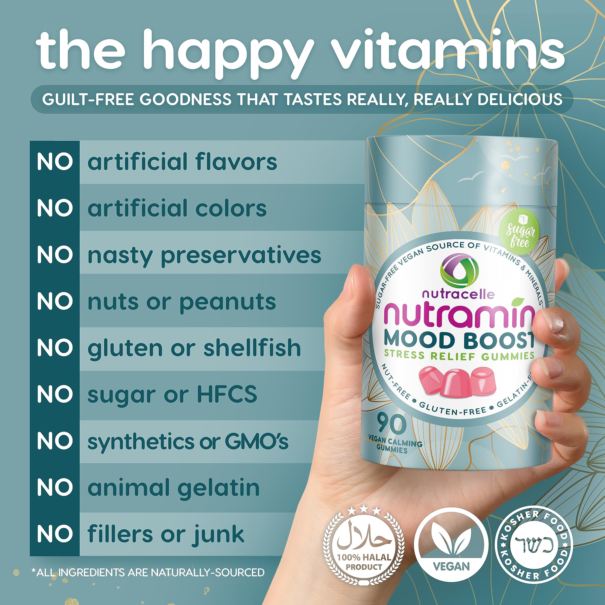 Nutracelle NUTRAMIN Mood Boost Multivitamin Gummy - Delicious & Yummy Anti-Stress Nutracelle