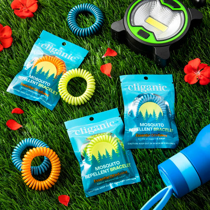 Cliganic 10 Pack Mosquito Repellent Bracelets, DEET-Free Bands, Individuall
