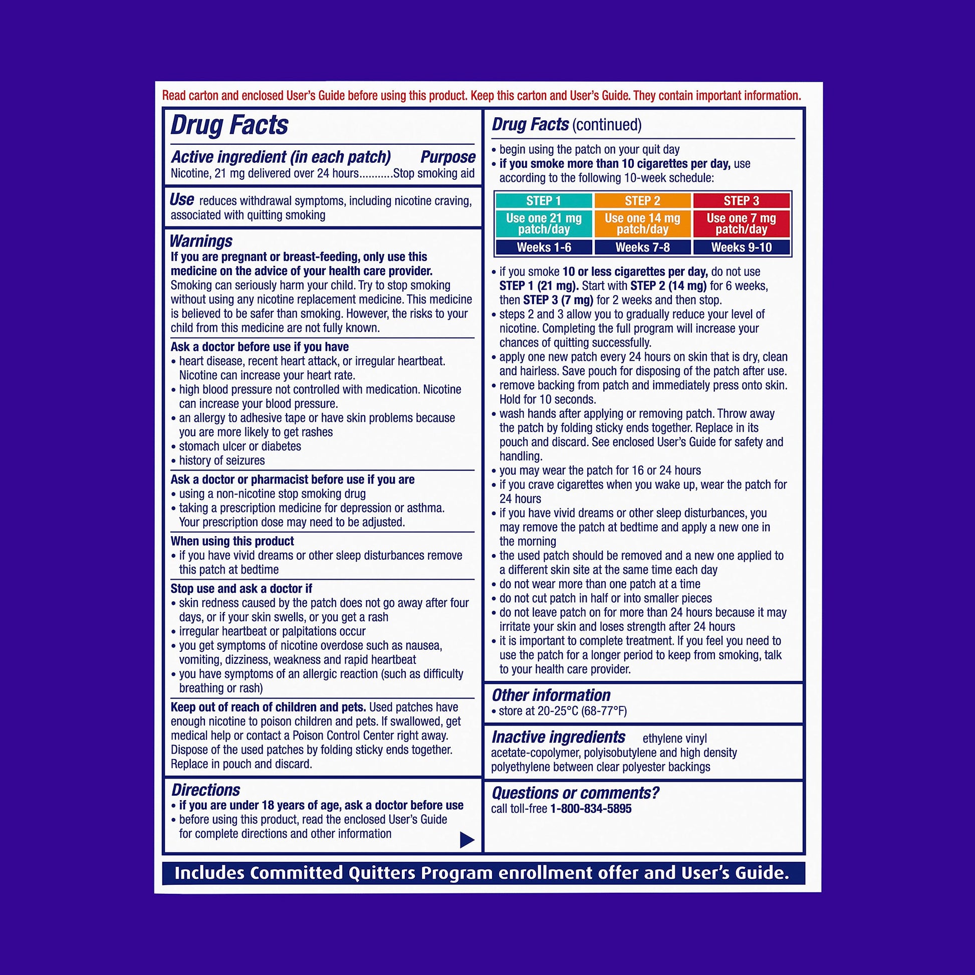 NicoDerm CQ Step 1 Nicotine Patches to Quit Smoking, 21 mg, Stop Smoking NicoDerm