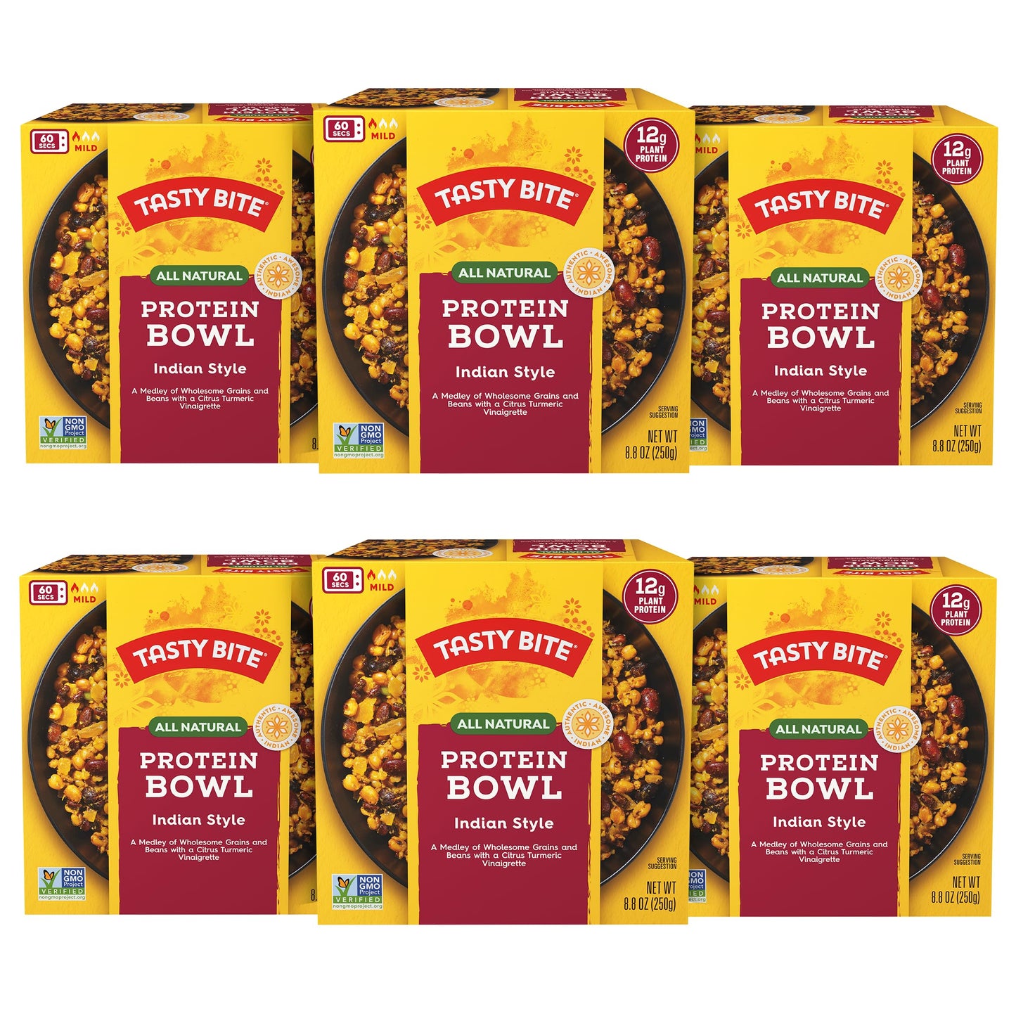 TASTY BITE Indian Protein Bowl, 8.8 Ounce, Pack of 6, Ready to Eat, Microwaveable