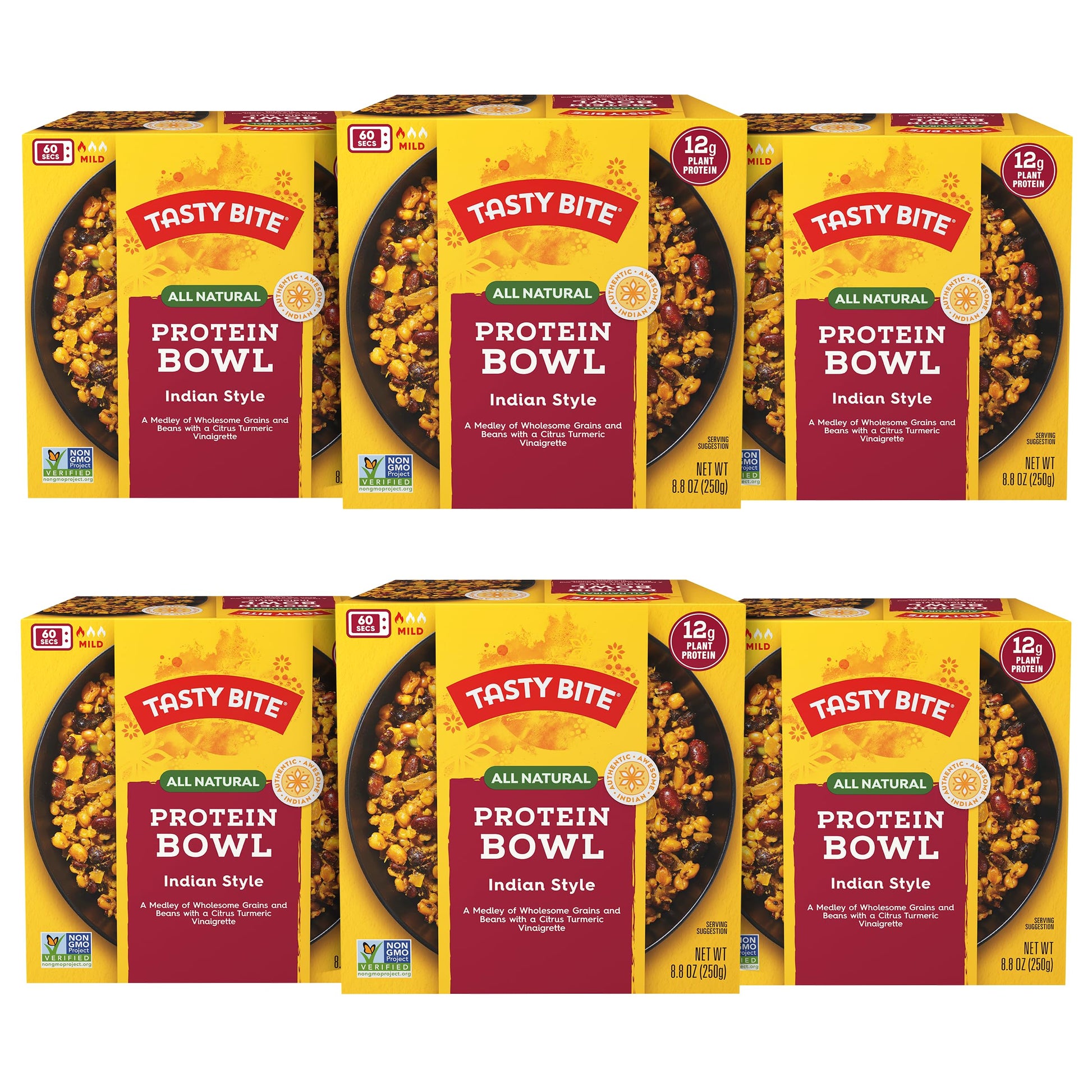 TASTY BITE Indian Protein Bowl, 8.8 Ounce, Pack of 6, Ready to Eat, Microwaveable