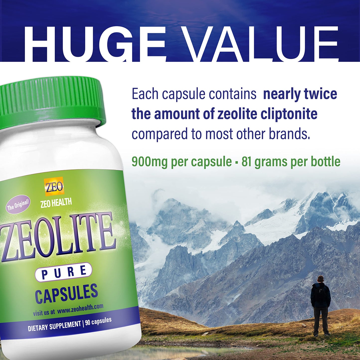 Zeolite Pure Capsules | Zeolite Detox, Extra Strength | Pure, Full Body Cleanse for Women