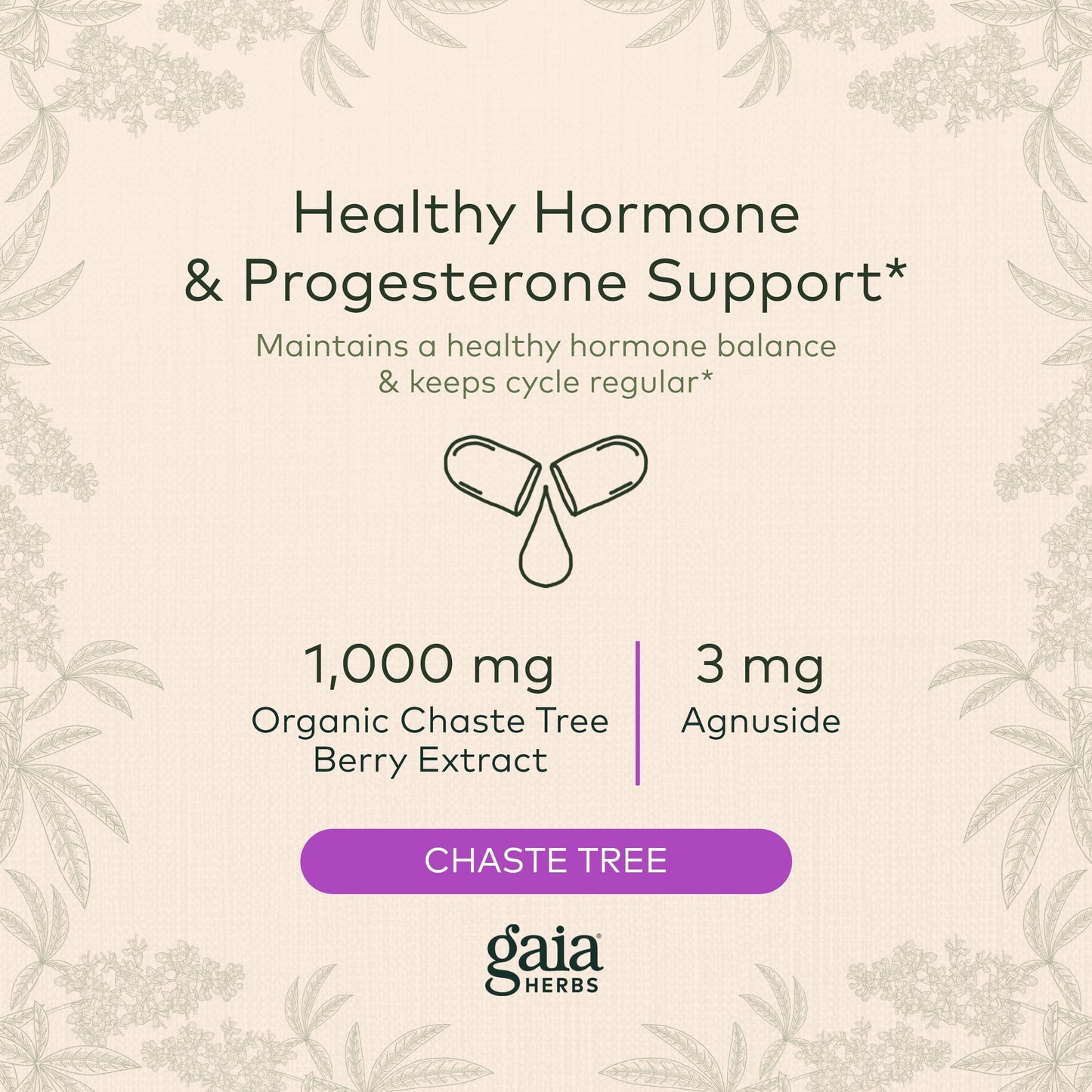 Gaia Herbs Vitex Berry (Chaste Tree) - Supports Hormone Balance & Fertility