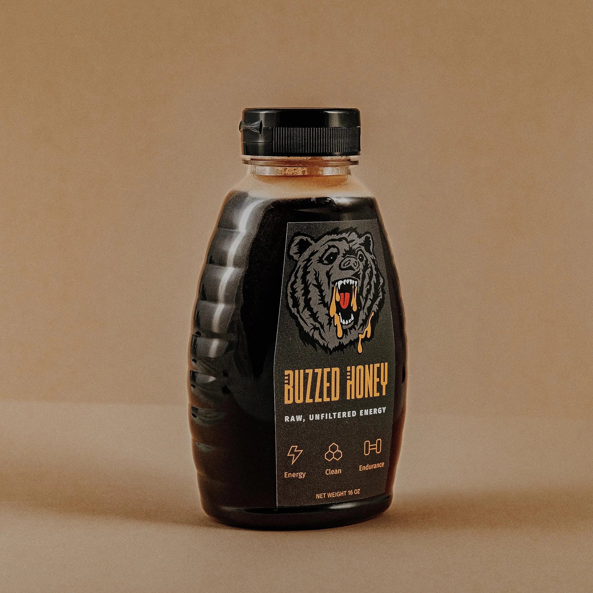 Buzzed Honey - 16oz, Natural Preworkout Supplement, Raw Honey, Caffeine, Clean Energy, Endurance & Pump