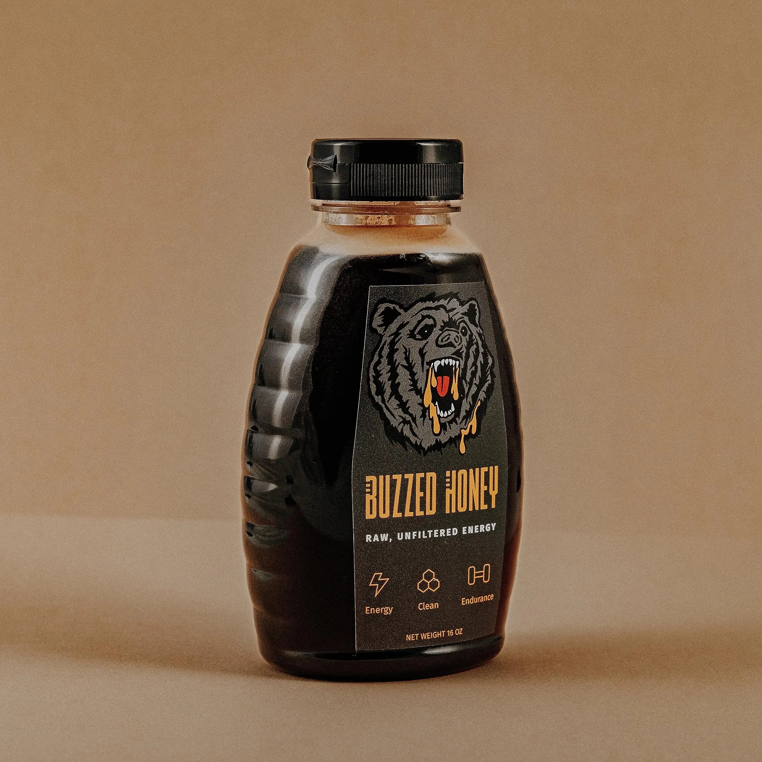 Buzzed Honey - 16oz, Natural Preworkout Supplement, Raw Honey, Caffeine, Clean Energy, Endurance & Pump