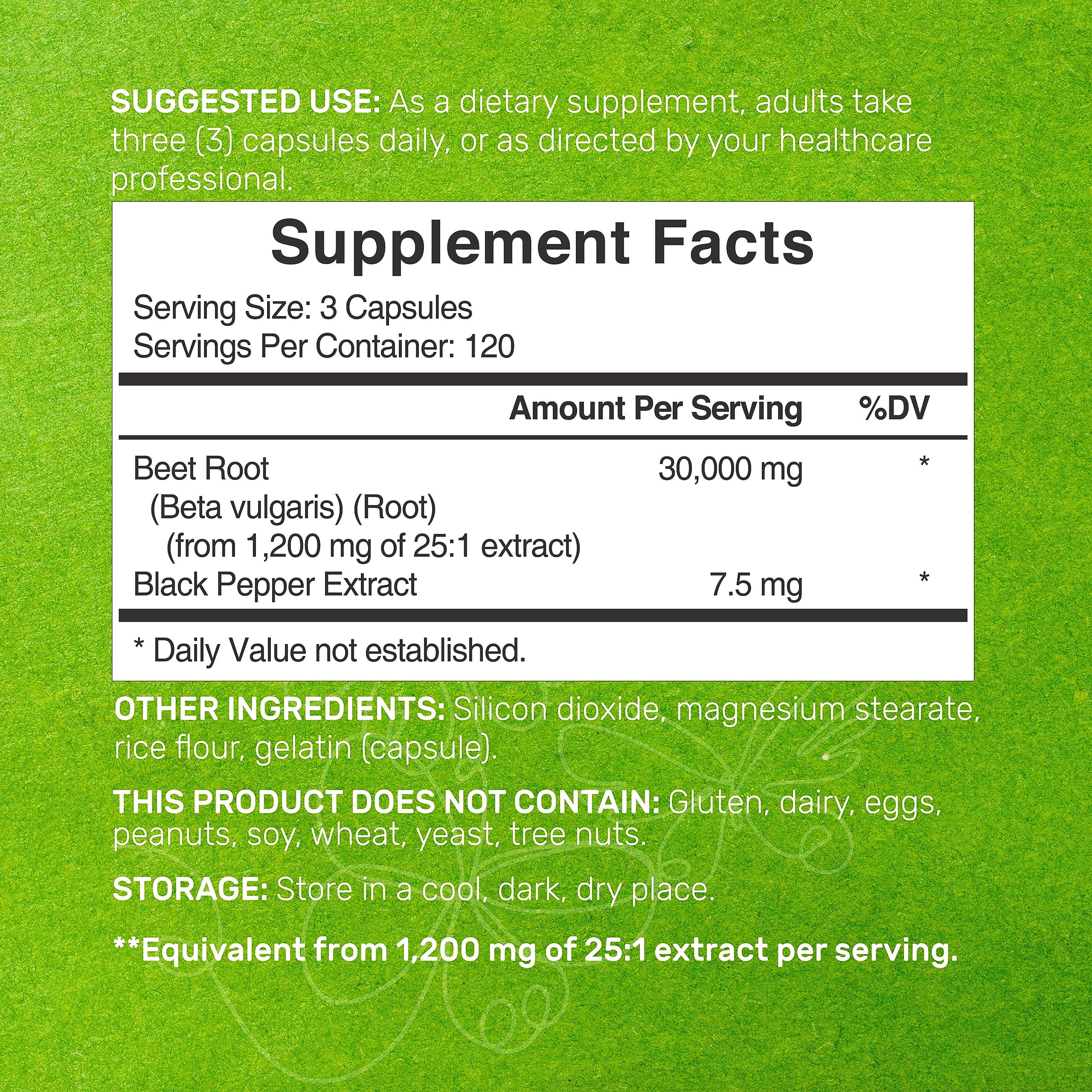 Beet Root Capsules 30000mg Per Serving, 360 Count, with Black Pepper Extract – Enhanced DEAL SUPPLEMENT