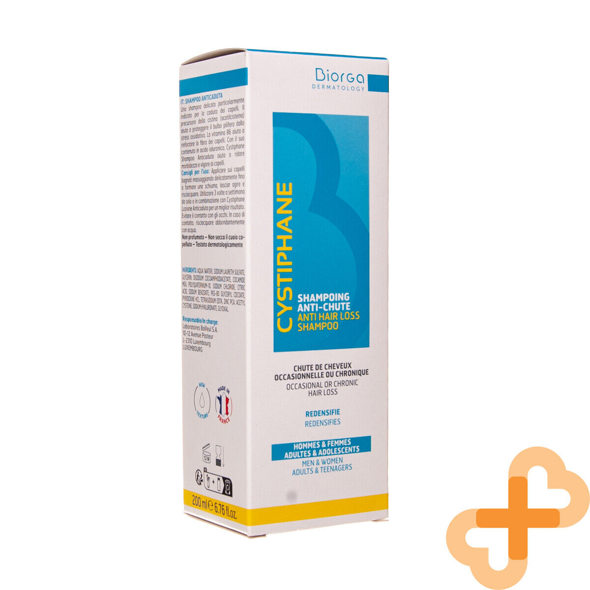 Cystiphane Biorga Anti hair Loss Shampoo Men Women 200ml strengthens hair