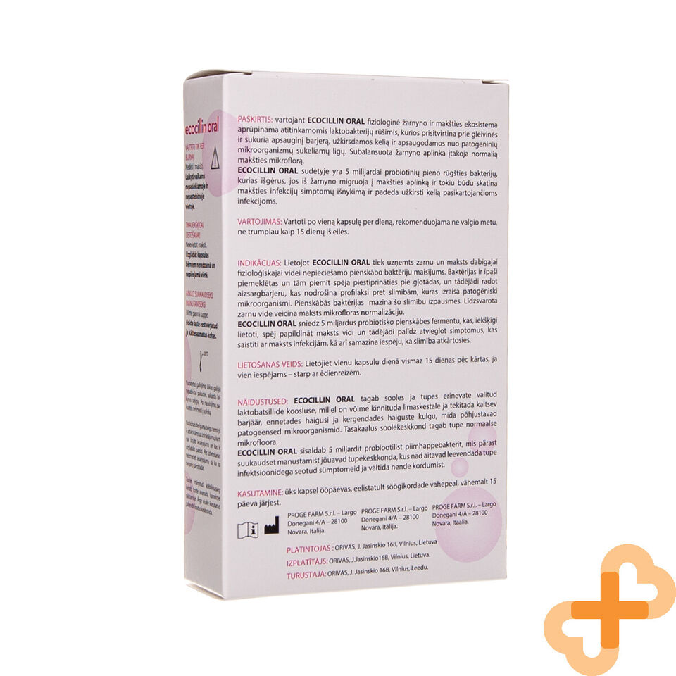 ECOCILLIN ORAL 15 Capsules Restores Normal Vaginal Microflora Supple ECOCILLIN